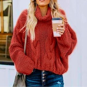 NWOT Red Turtleneck Sweater